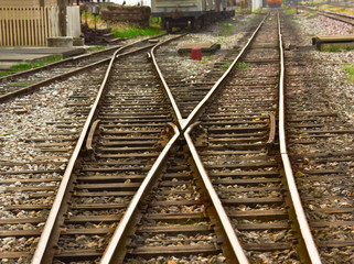 Fototapeta premium Confusing old railway tracks