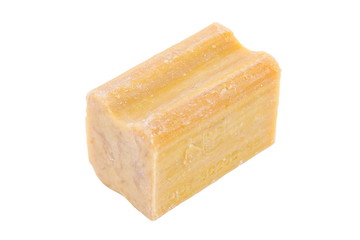 bar of common soap on a white background, it is isolated