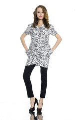 Full-length portrait of beautiful girl posing