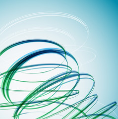 Abstract Green Wave background. Vector