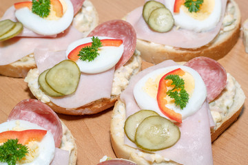 homemade sandwich with egg and sausage