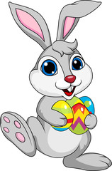 Cute rabbit with ester egg