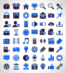 Vector set of 56 simple universal icons.