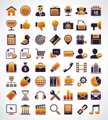 Vector set of 56 simple universal web icons.
