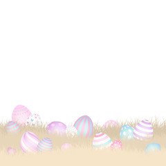 Easter Card Meadow 16 Easter Eggs Retro