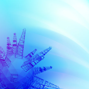 Oil rig with an abstract image