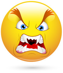 Smiley Vector Illustration - Angry with Big Teeth