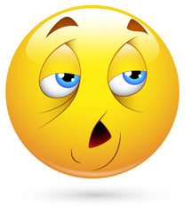 Smiley Vector Illustration - Tired Face