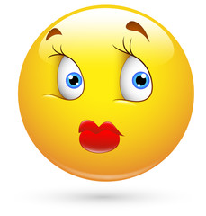 Smiley Vector Illustration - Lady Face