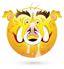 Smiley Vector Illustration - Pig Face