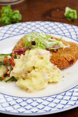 Schnitzel with salad
