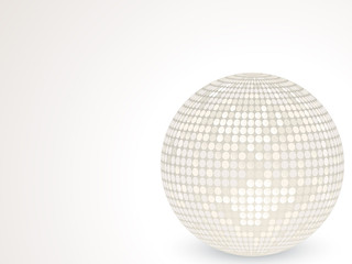 3d white disco ball