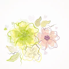 Foto op Plexiglas Floral bouquet. Vector birthday card. © oaurea
