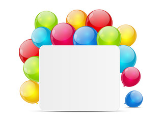 Birtday card with color balloons