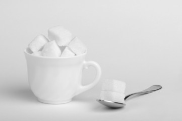 Sugar lumps in cup