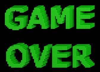 Photo sur Plexiglas Pixels GAME OVER texte vert 3