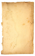 Vintage paper on white