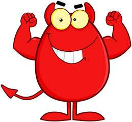 Strong Devil Easter Egg Cartoon Character