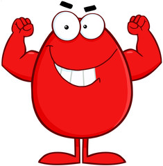 Strong Easter Egg Cartoon Character