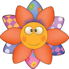 Happy cartoon flower, sun, soft toy