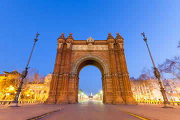 Arc de Triomf in Barcelona at Night