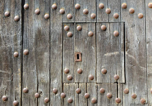 Old wooden door, background