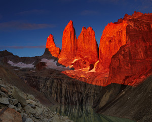 Torres del paine at sunrise