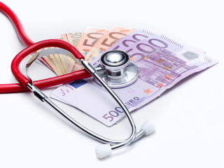 Stethoscope and money to show the cost increase