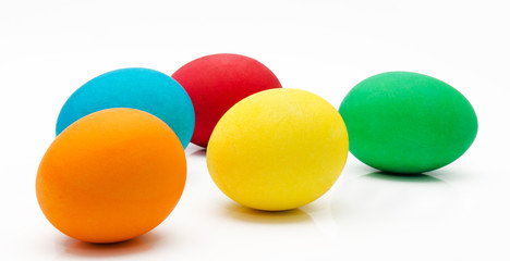 Colorful easter eggs isolated over white
