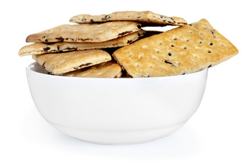 cookies on plate isolated on white