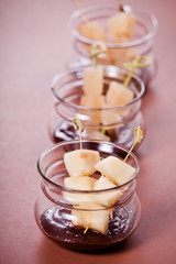 Pear Skewers With Chocolate