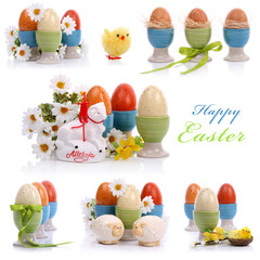Easter decorations isolated on white