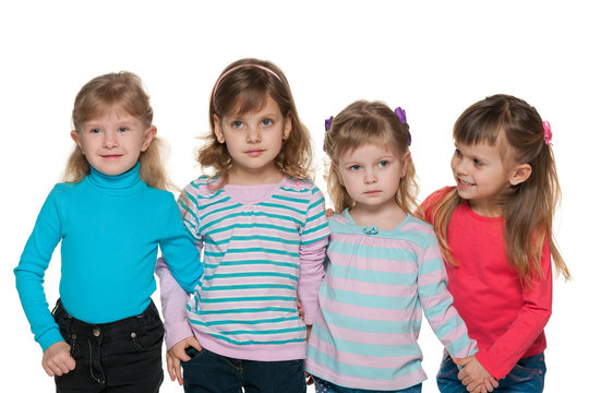 Group of four small girls