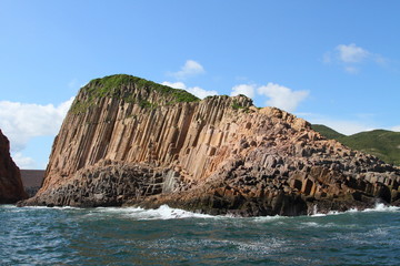 Fototapeta na wymiar skała wulkaniczna wyspa Hong Kong Parku Geologicznego