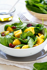 Mango and Pineapple with Spinach salad