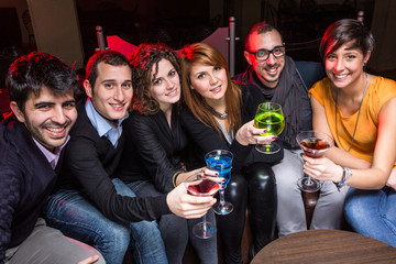 Group of Friends in a Night Club