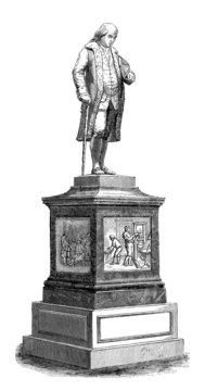 Boston - A Statue : Benjamin Franklin - 18th century