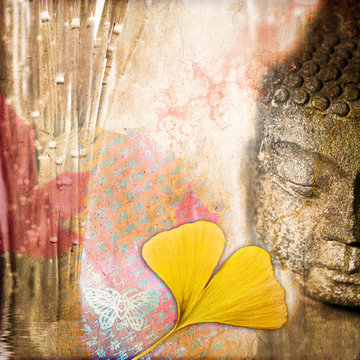Collage Bouddha vintage