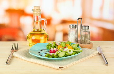 Fresh mixed salad with eggs, salad leaves and other vegetables