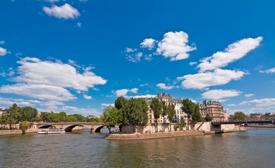 Vue de La Seine et l'île Saint-Louis - Paris, France - obrazy, fototapety, plakaty