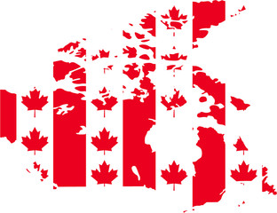 Canada Flag Map on a white background - 50068353