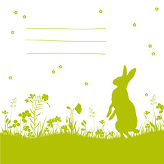 floral easter card with bunny and copyspace for your text © Anja Kaiser