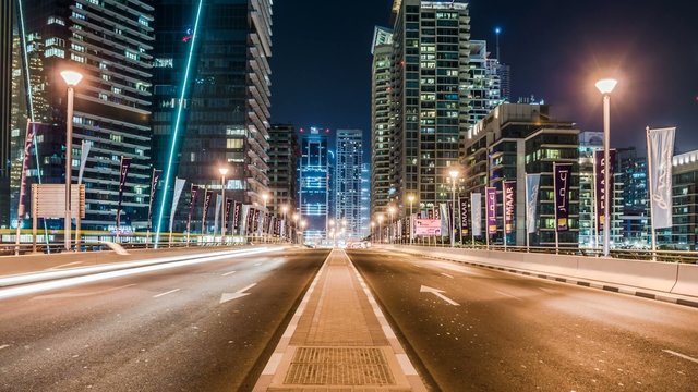 Traffic in Dubai 4K Timelapse with Zoom