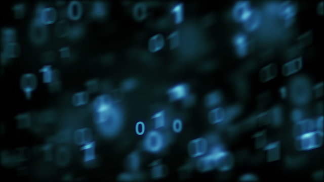 binary digital blue at sign loop since 10.00