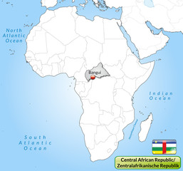 Übersichtskarte der Zentralafrikanischen Republik