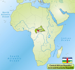 Übersichtskarte der Zentralafrikanischen Republik