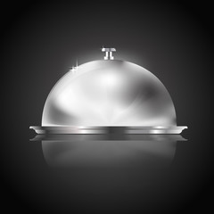 Obraz premium tray as restaurant icon on black