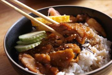 Chicken teriyaki with rice