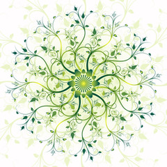 Floral spring round frame