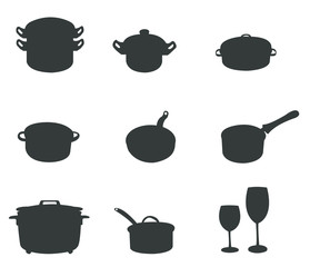 Sets of silhouette kitchen tools 2